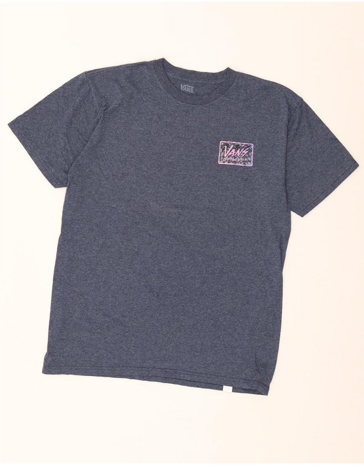 T-shirt grafica da uomo Vans Top blu medio chiazzato