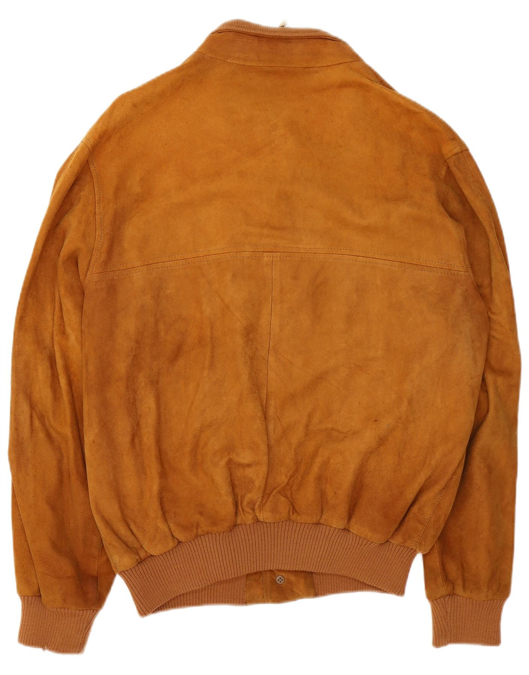 Giubbotto bomber in pelle scamosciata vintage da uomo UK 40 grande in pelle marrone