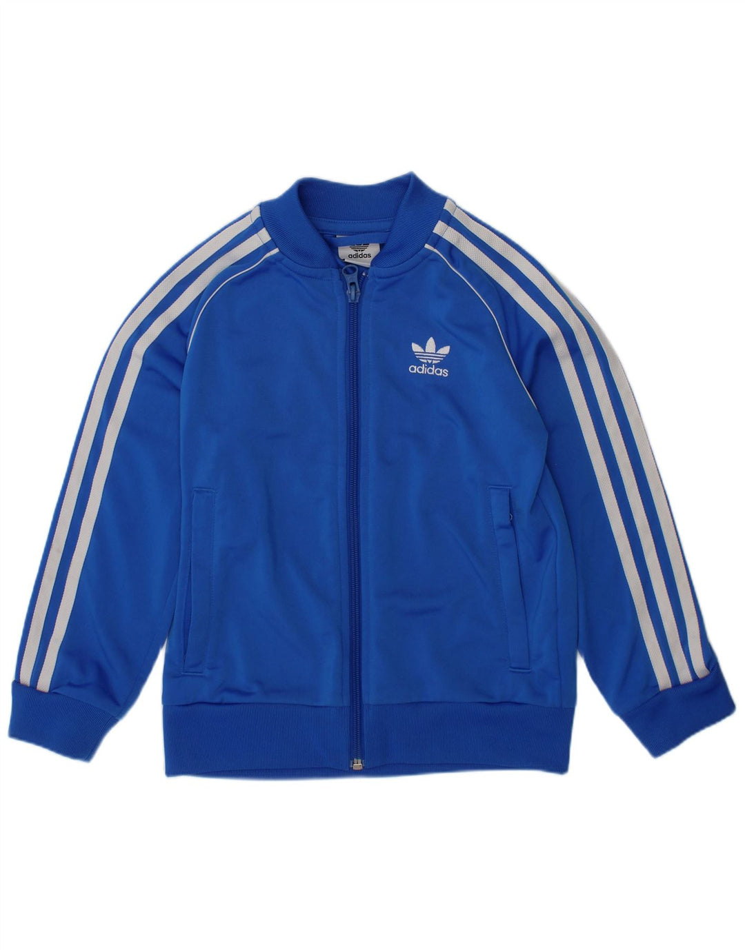 Giacca superiore della tuta da ragazzo ADIDAS 5-6 anni in poliestere blu