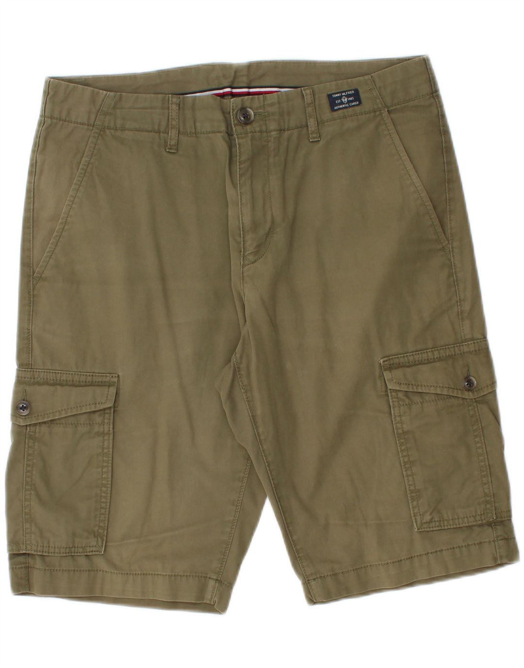 Pantaloncini cargo da uomo Tommy Hilfiger W32 cotone kaki medio