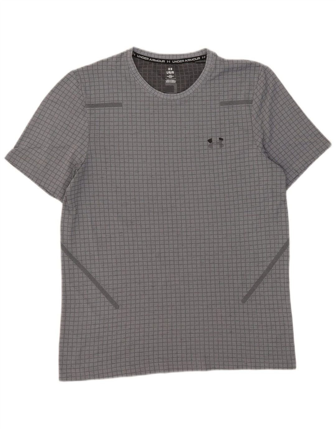 Maglietta da uomo Under Armour Top a quadri grigi grandi