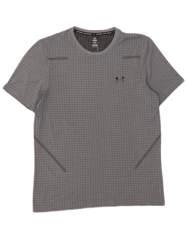 Maglietta da uomo Under Armour Top a quadri grigi grandi
