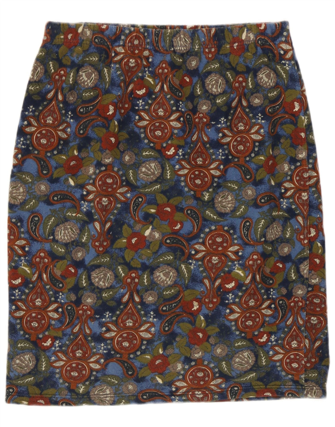 Gonna a tubino vintage da donna W30 media con motivo cachemire multicolore