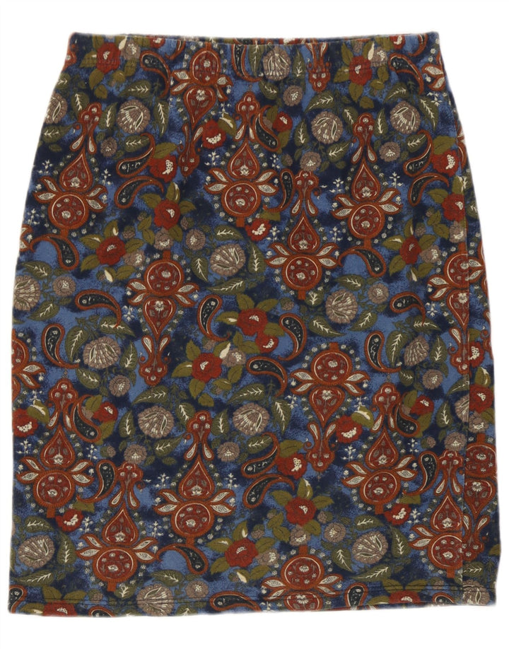 Gonna a tubino vintage da donna W30 media con motivo cachemire multicolore