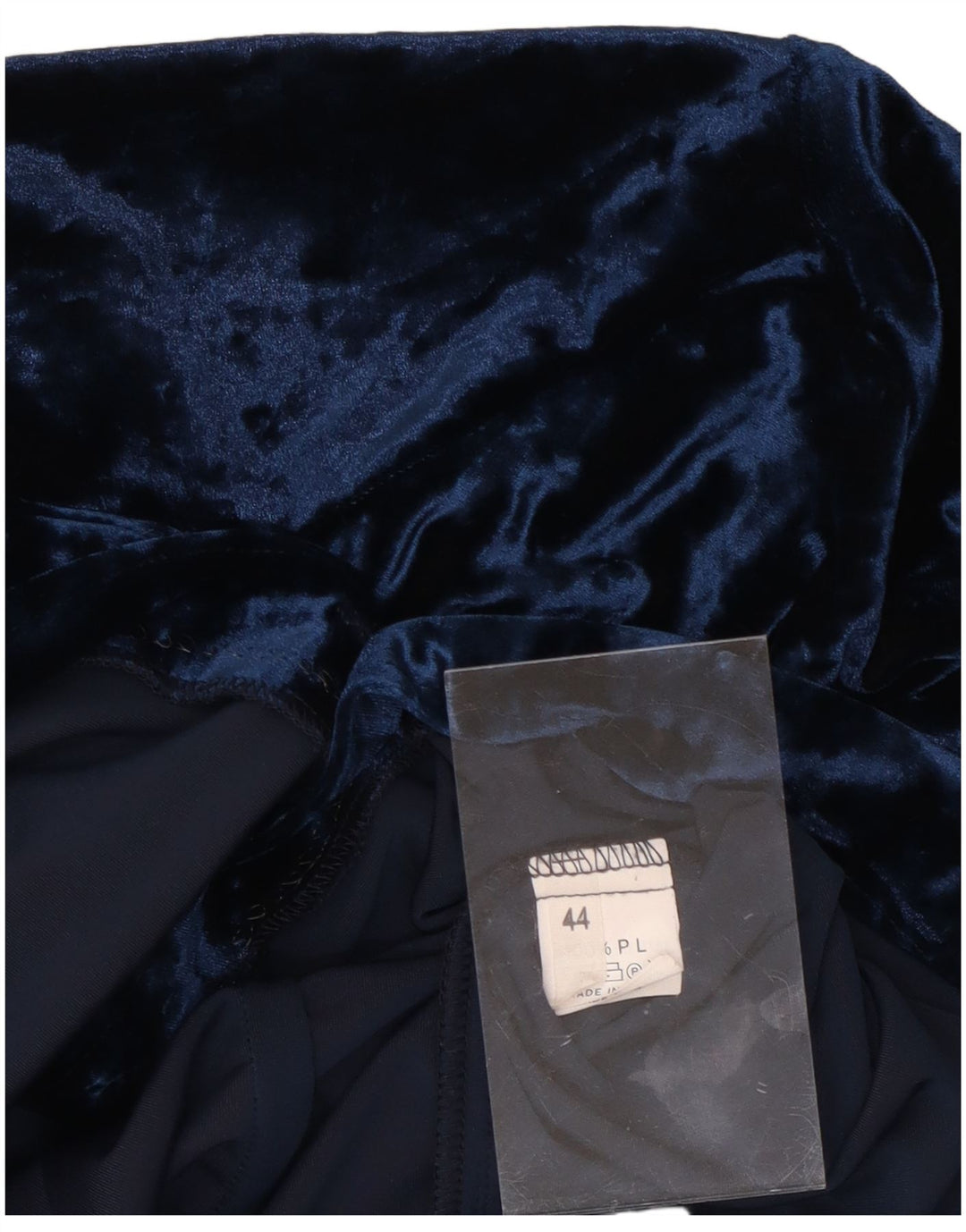 Camicetta camicia lunga da donna vintage IT 44 Poliestere medio blu navy