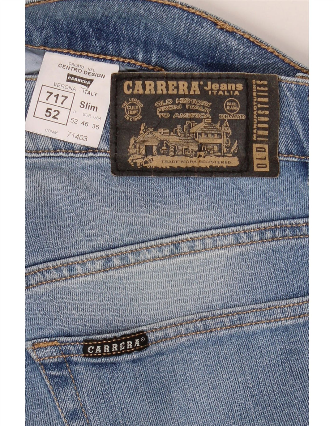 CARRERA Jeans slim da uomo 717 W36 L29 cotone blu