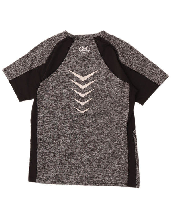 Maglietta grafica da uomo Under Armour Heat Gear Top grigio medio color block