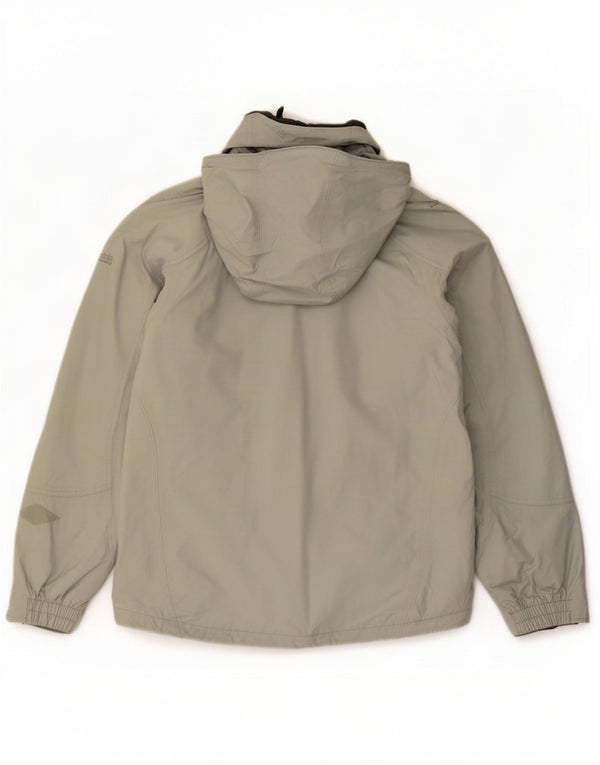 Columbia Womens Interchange Hooded Rain Jacket UK 14 Medium Green Nylon