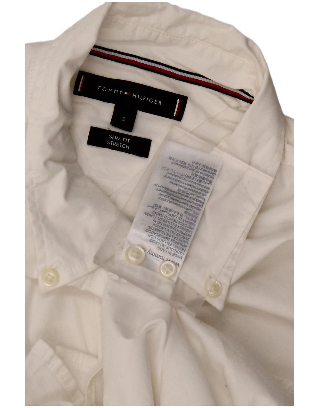 TOMMY HILFIGER Camicia slim fit da uomo piccola in cotone bianco