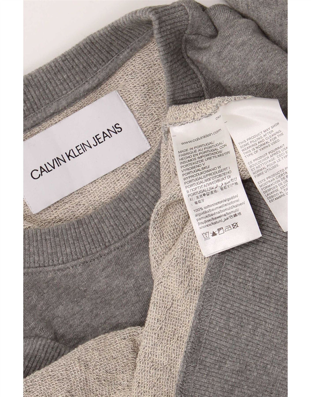 Calvin Klein Jeans Felpa grafica da uomo Maglione in cotone grigio medio
