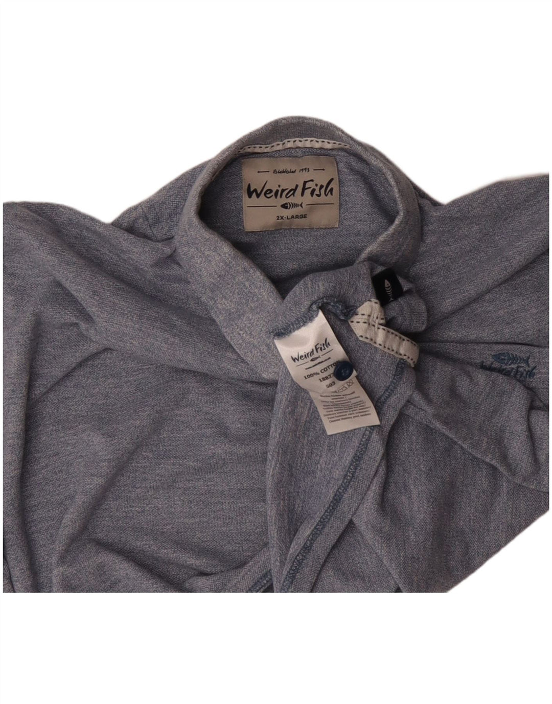 Polo da uomo WEIRD FISH 2XL in cotone blu
