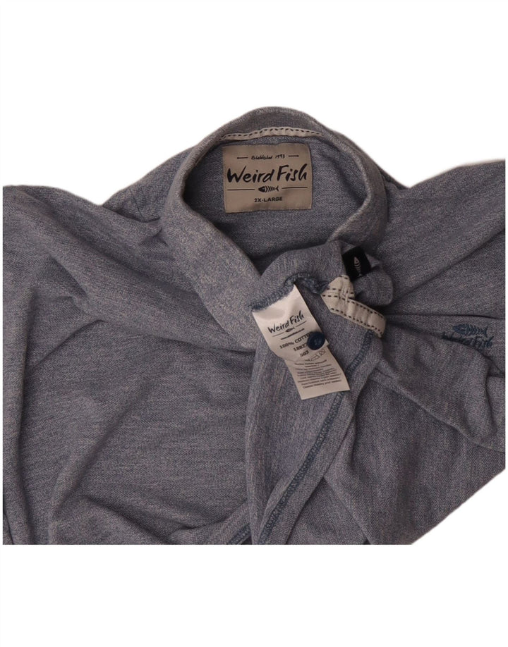 Polo da uomo WEIRD FISH 2XL in cotone blu