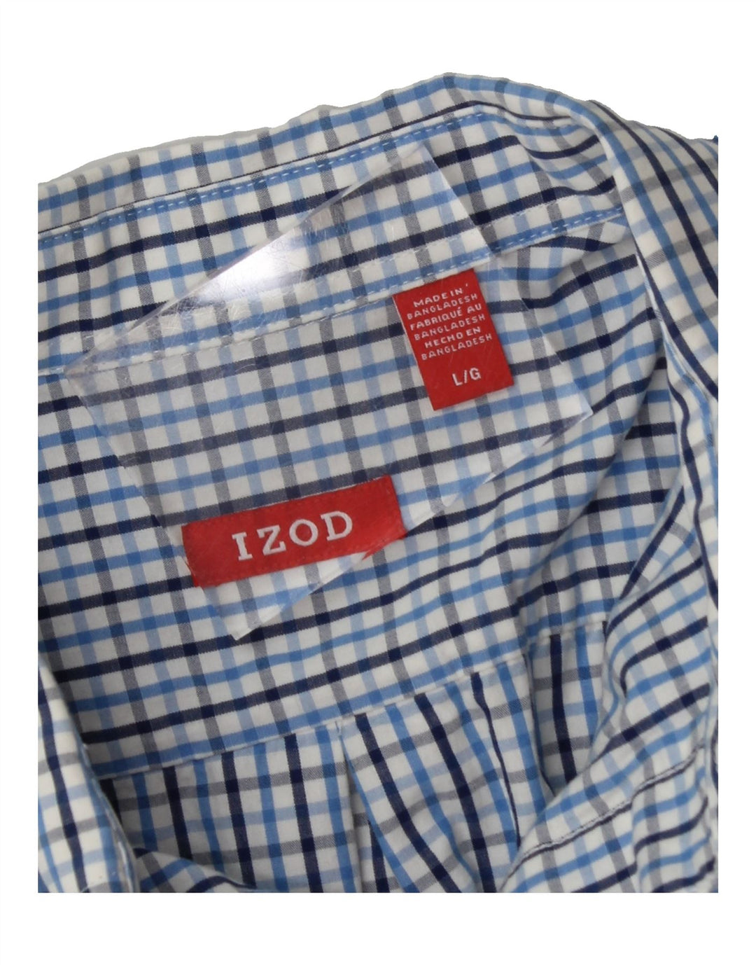 IZOD Mens Shirt Large Blue Check Vintage Izod and Second-Hand Izod from Messina Hembry 