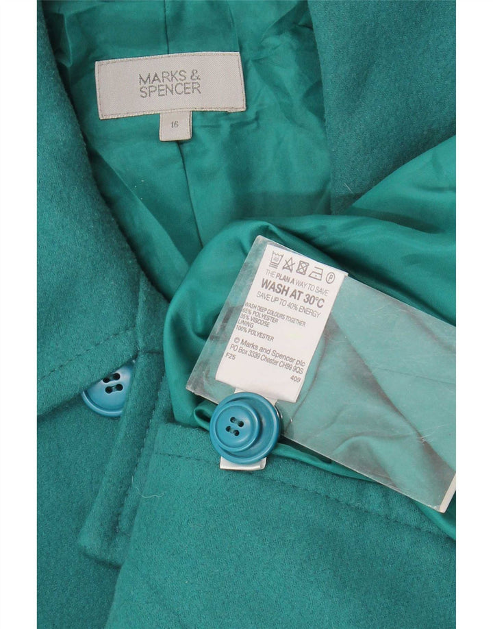 Cappotto da marinaio da donna Marks & Spencer UK 16 grande poliestere verde