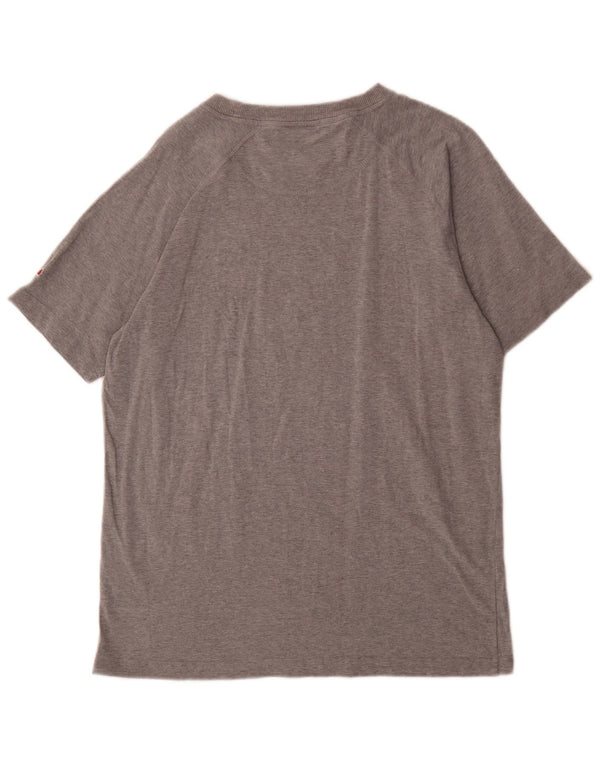 T-shirt grafica da uomo Ellesse Top grande in cotone chiazzato grigio