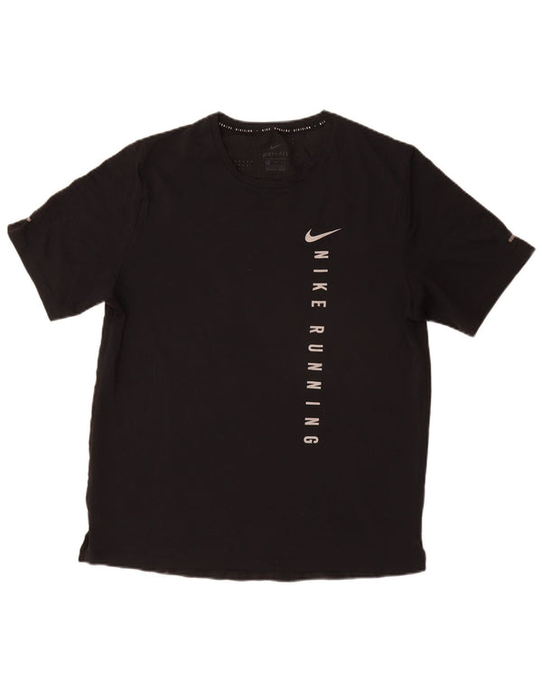 NIKE T-shirt grafica da uomo Dri Fit Top medio nero in poliestere