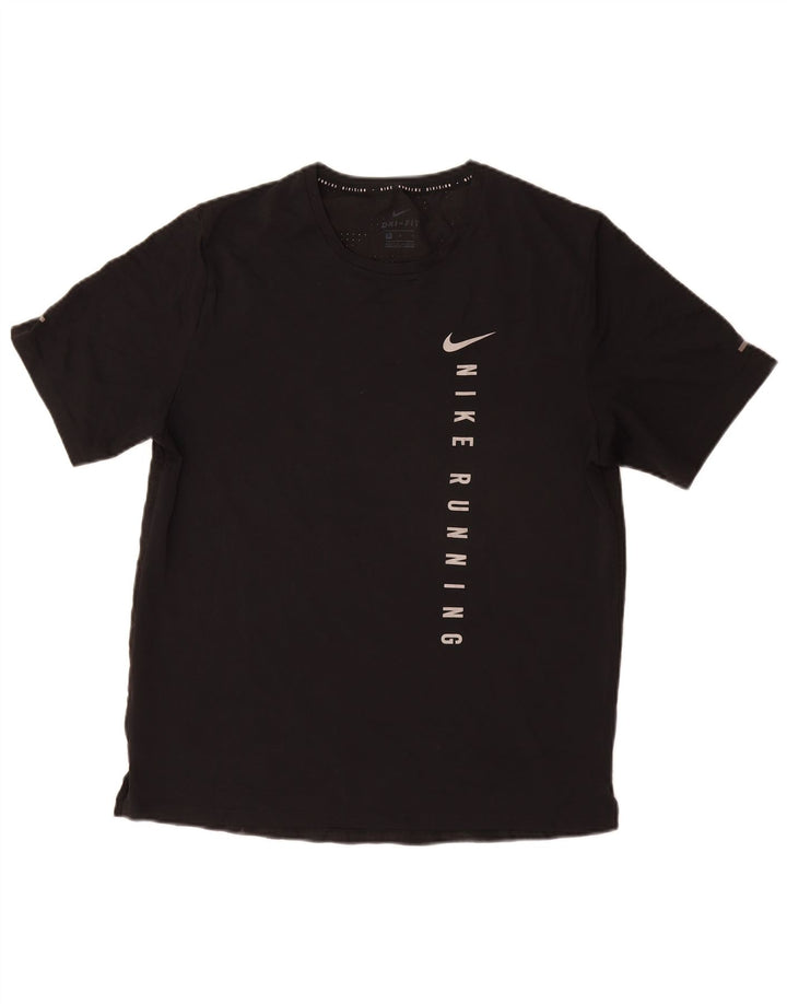 NIKE T-shirt grafica da uomo Dri Fit Top medio nero in poliestere