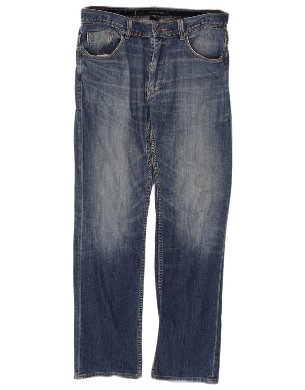 Jeans dritti da uomo Calvin Klein W31 L30 cotone blu