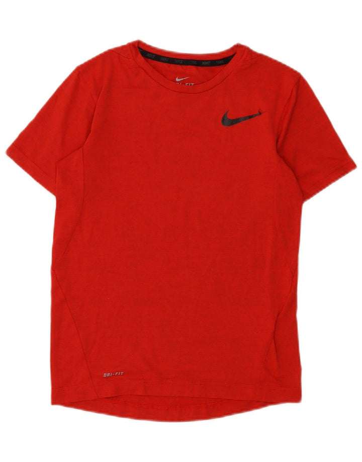T-shirt da ragazzo Nike Dri Fit Top 10-11 anni in poliestere chiazzato rosso medio