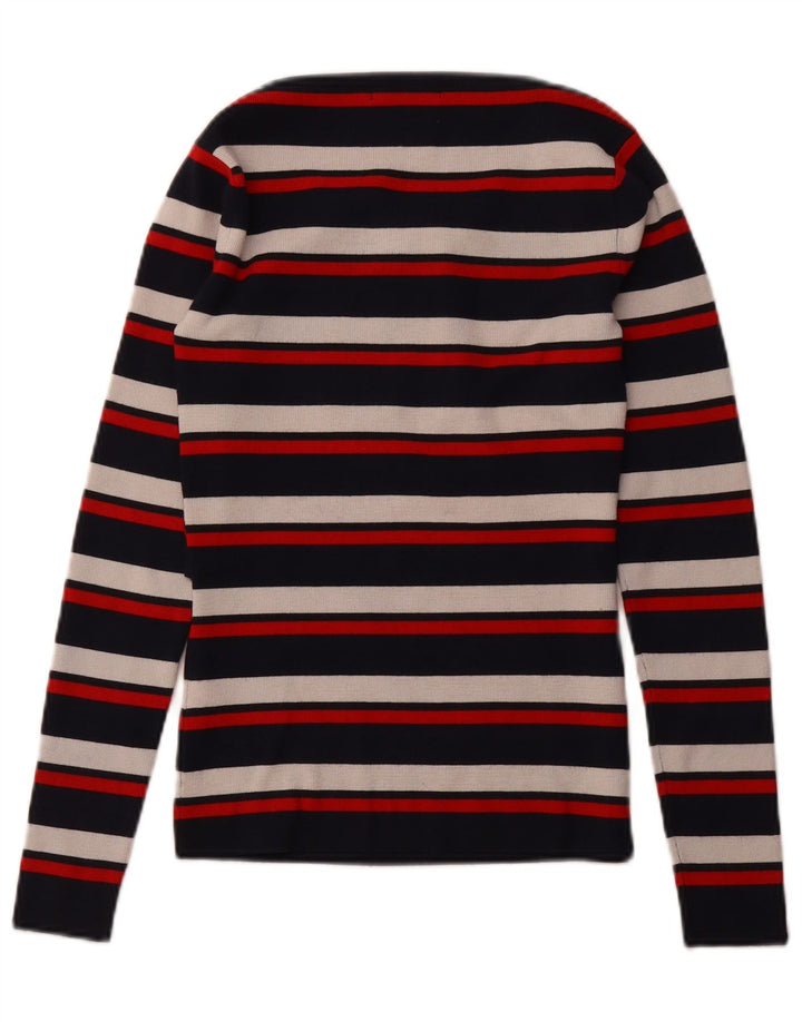 KAREN MILLEN Womens V-Neck Jumper Sweater UK 10 Small Multicoloured