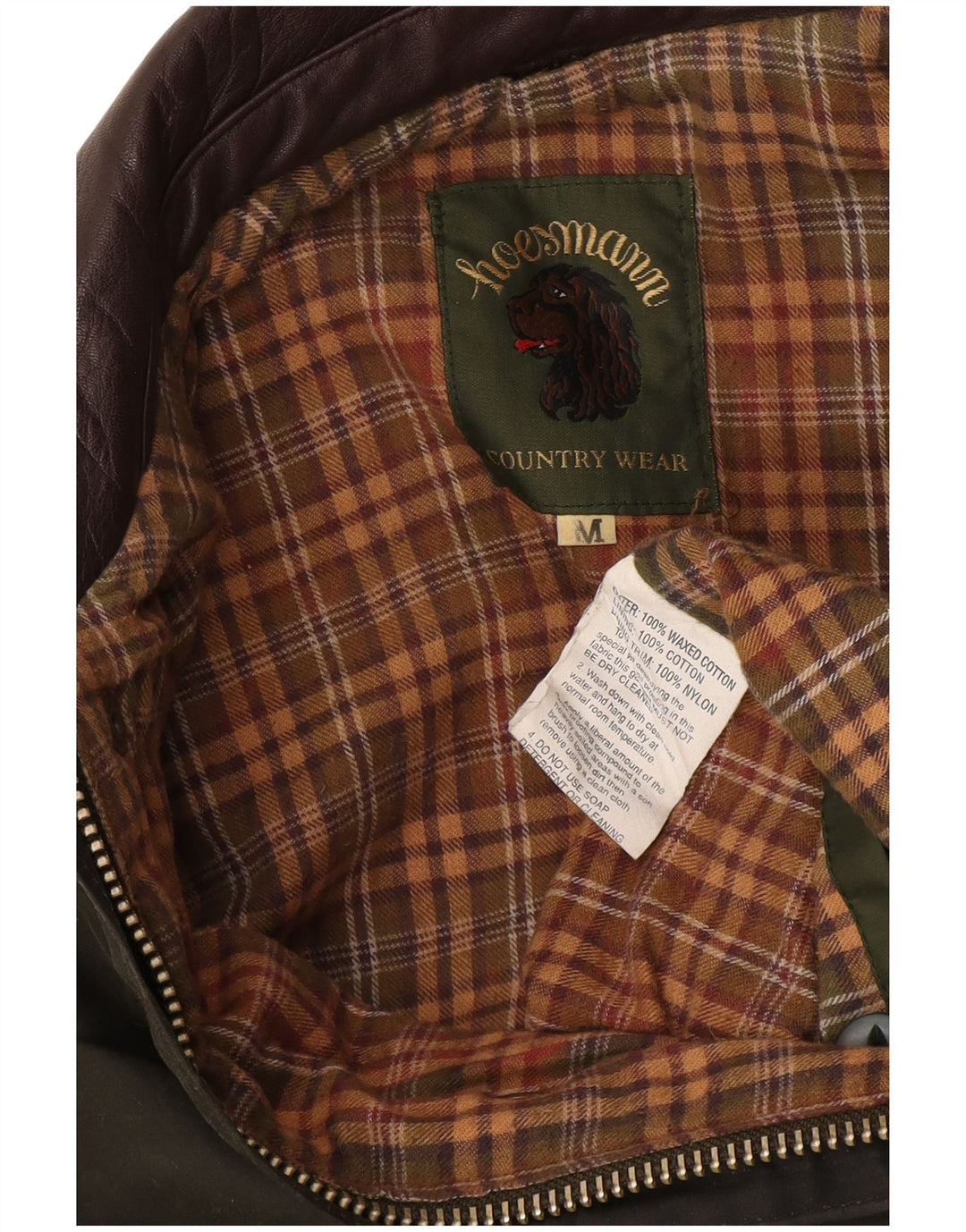 Giacca vintage in cotone cerato da uomo UK 38 Cotone color block verde medio