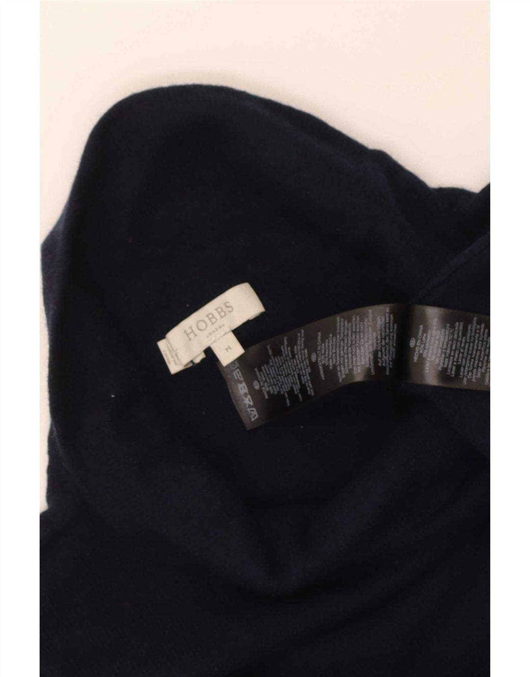 Maglione maglione a collo alto da donna Hobbs UK 12 lana blu navy medio