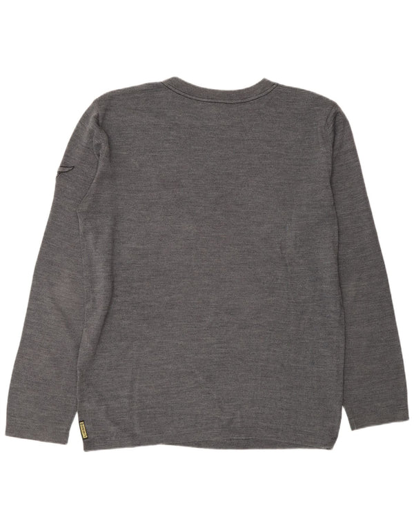 ARMANI JEANS Maglione maglione girocollo da uomo 2XL Lana grigia