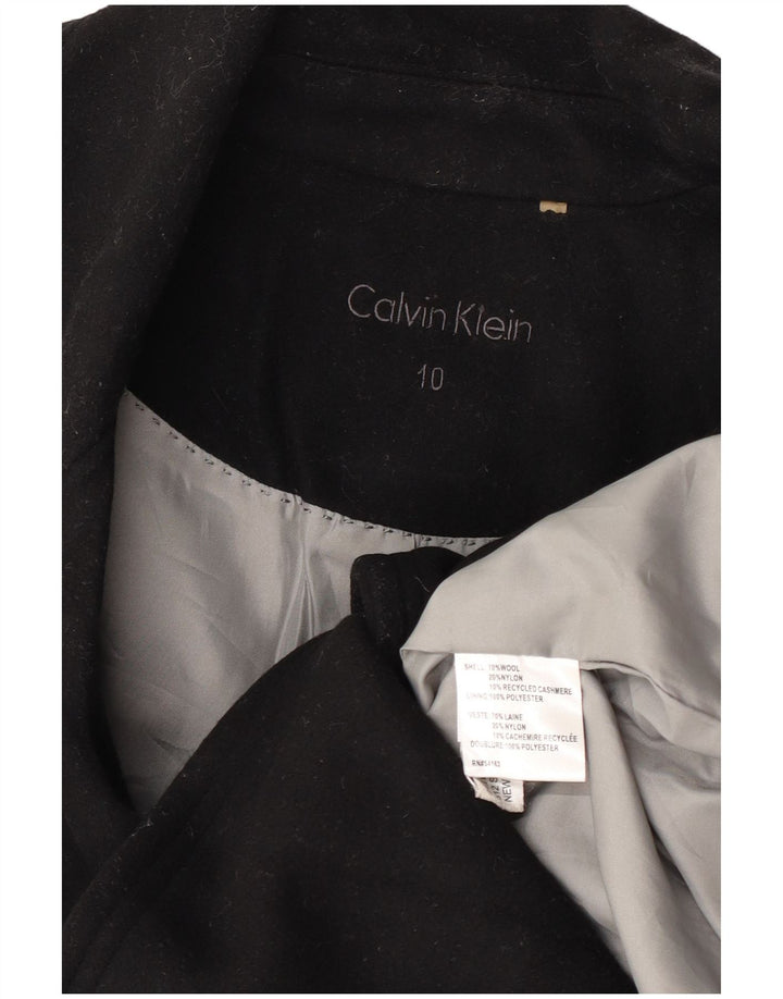 Caban da donna Calvin Klein US 10 Large in lana nera