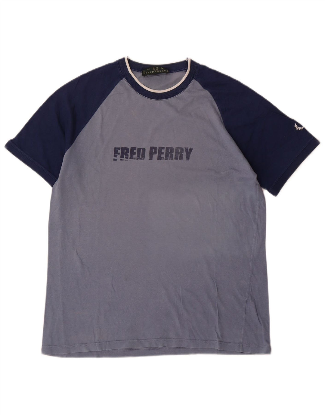 FRED PERRY T-shirt grafica da uomo Top blu medio color block