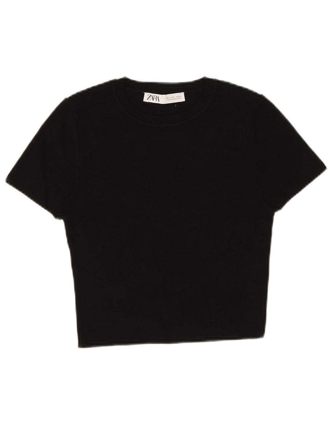 T-shirt corta da donna Zara Top UK 12 viscosa nera media