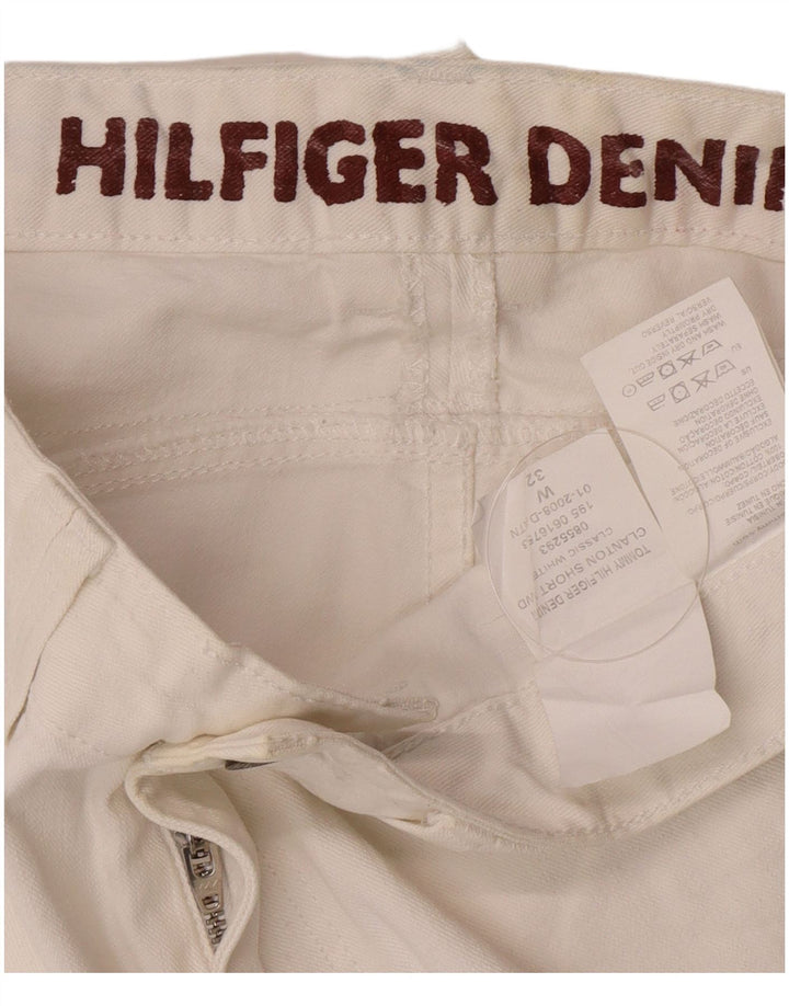 Pantaloncini di jeans da uomo Tommy Hilfiger W32 cotone bianco medio