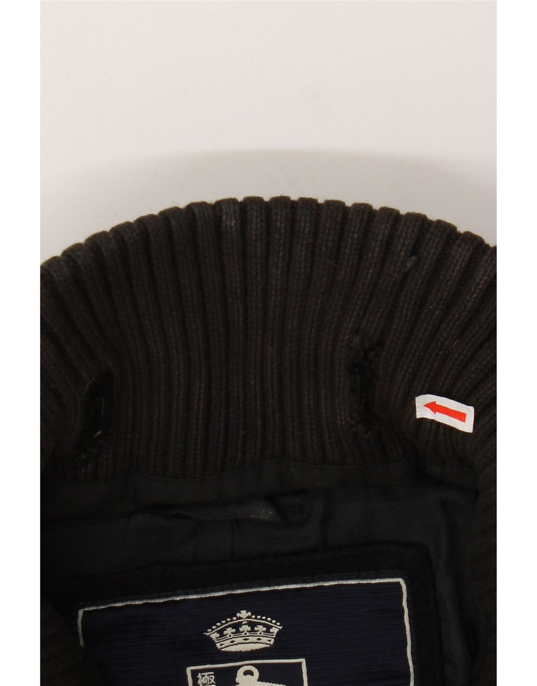 Cappotto da marinaio grafico da uomo SUPERDRY UK 44 2XL Lana nera