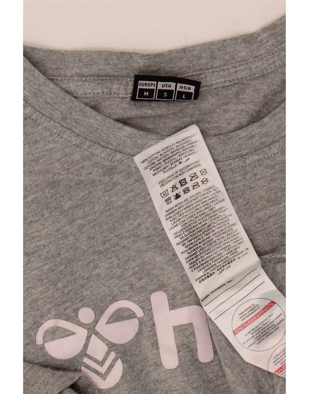 T-shirt grafica da uomo Hummel Top in cotone chiazzato grigio medio