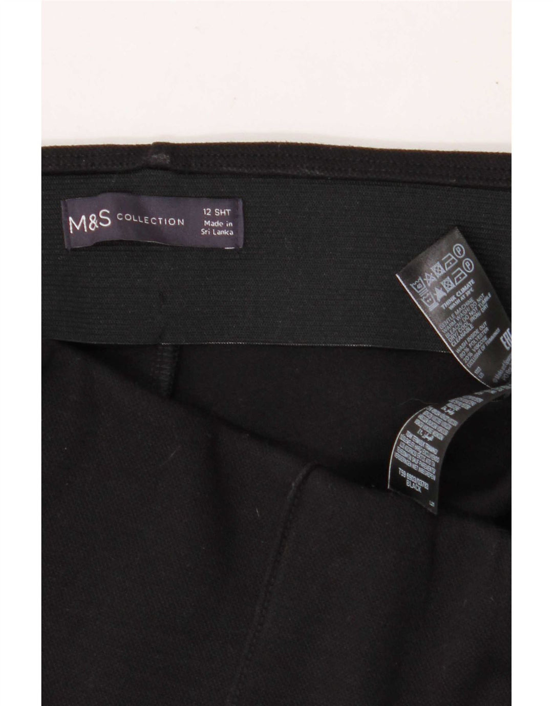 Pantaloni casual corti da donna Marks & Spencer UK 12 medi W30 L27 neri
