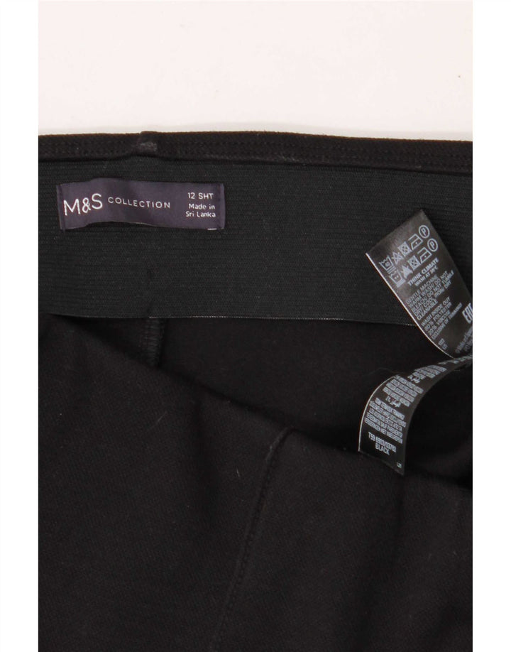 Pantaloni casual corti da donna Marks & Spencer UK 12 medi W30 L27 neri