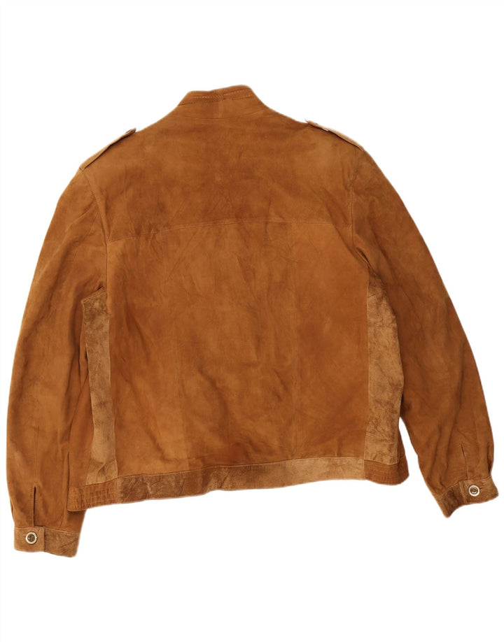 Giacca vintage in pelle scamosciata da uomo UK 42 XL Marrone