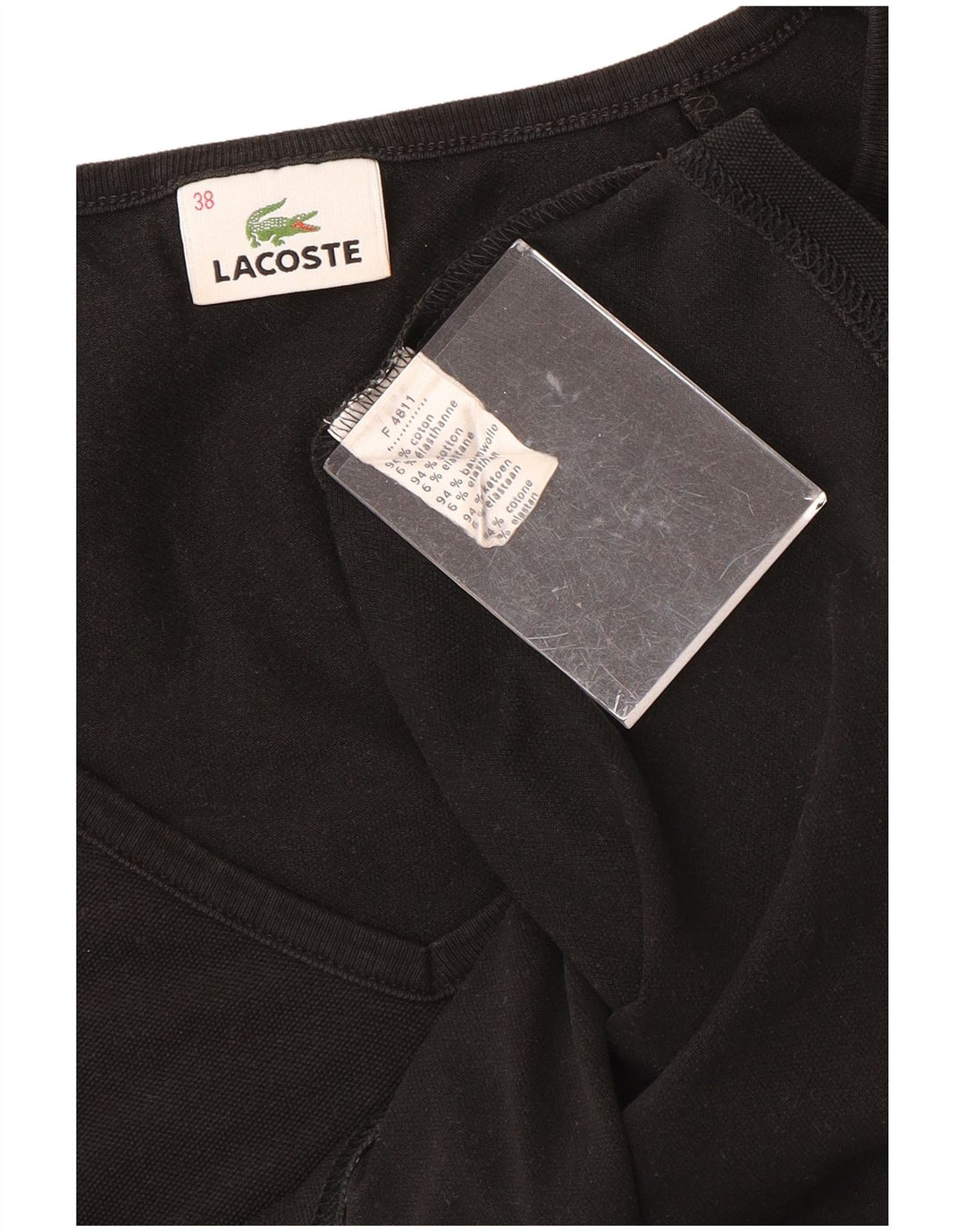 T-shirt da donna LACOSTE taglia 38 media cotone nero