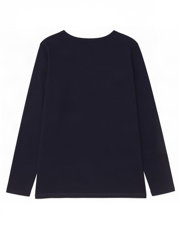 Polo Assn. Top da donna a maniche lunghe UK 12 cotone blu navy medio