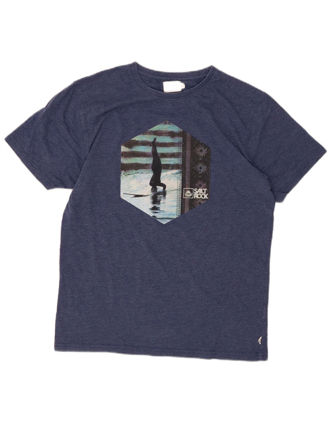 SALTROCK T-shirt grafica da uomo Top piccola in cotone blu navy
