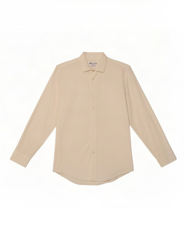 Camicia Zara da uomo slim fit grande in Lyocell bianco