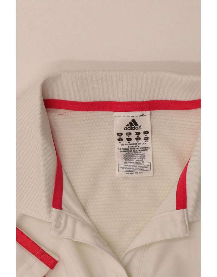 Polo Adidas da donna Climacool UK 14 poliestere bianco medio