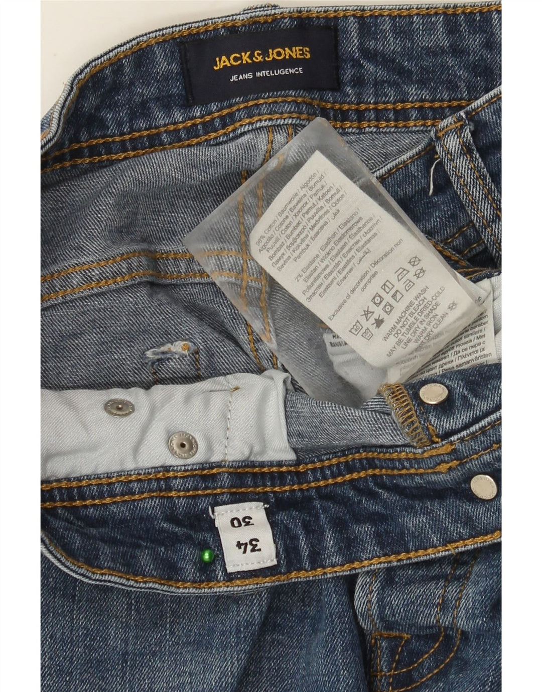 JACK & JONES Jeans slim da uomo W34 L30 cotone blu