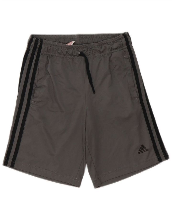 Pantaloncini sportivi ADIDAS Aeroready da ragazzo 9-10 anni in poliestere grigio