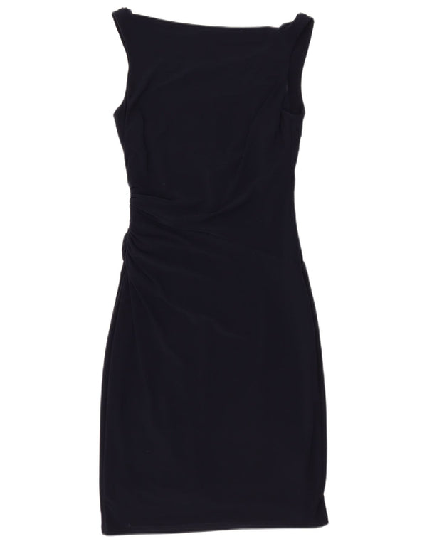 Abito aderente senza maniche da donna Ralph Lauren US 2 XS poliestere blu navy