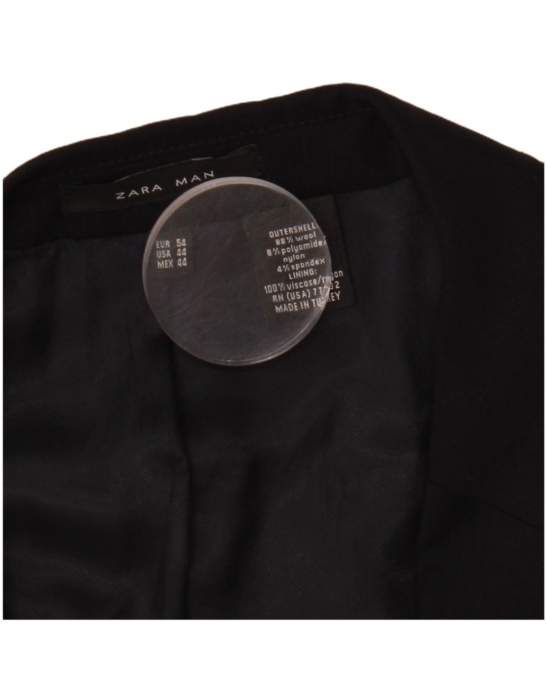 ZARA Giacca Blazer a 2 Bottoni da Uomo EU 54 XL Blu Navy Lana