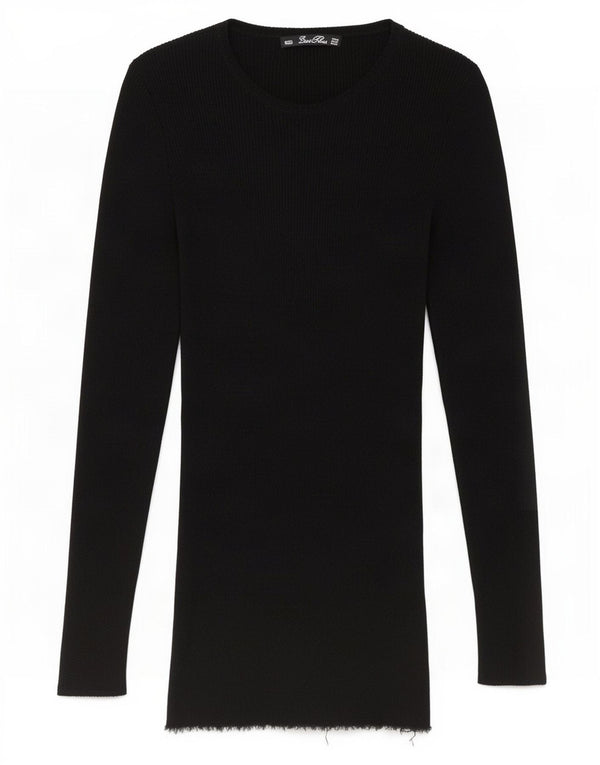 Top Zara da donna a maniche lunghe UK 12 medio nero screziato