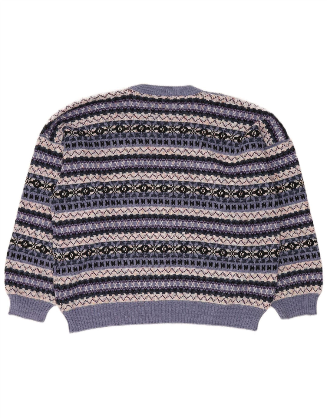 Maglione maglione girocollo da donna vintage UK 18 XL Fair Isle multicolore