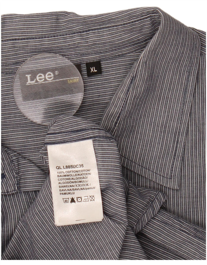 Camicia da uomo Lee XL in cotone gessato grigio