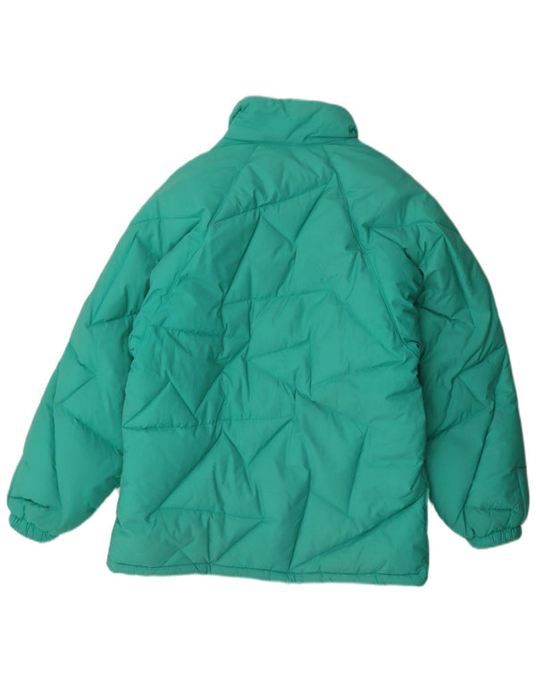 Giacca imbottita oversize da donna vintage IT 46 Large verde in poliammide