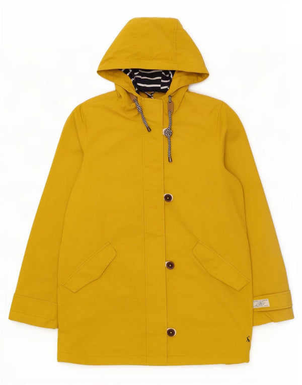 Impermeabile con cappuccio da donna Joules UK 14 grande cotone giallo